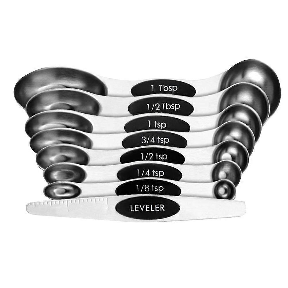 Measuring Spoon for Baking Anti Rust Non Bending Easy Storage Flat Counter Placement 8Pcs