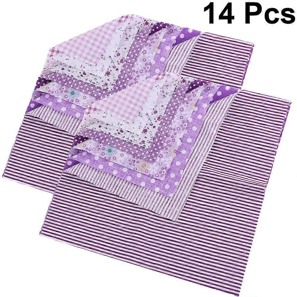 2 Sets DIY Cotton Fabric Squares for Patchwork Sewing, Purple Quilting Cloth for Crafts & Home Decor, Suitable for Beginners and Professionals