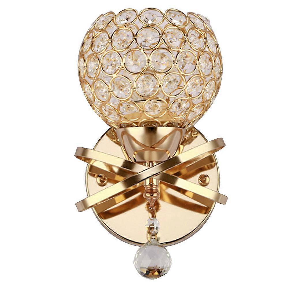 Wall Mounted Decorative Lamp Golden Crystal Dustproof Electrical Circuit For Bedrooms 1Set