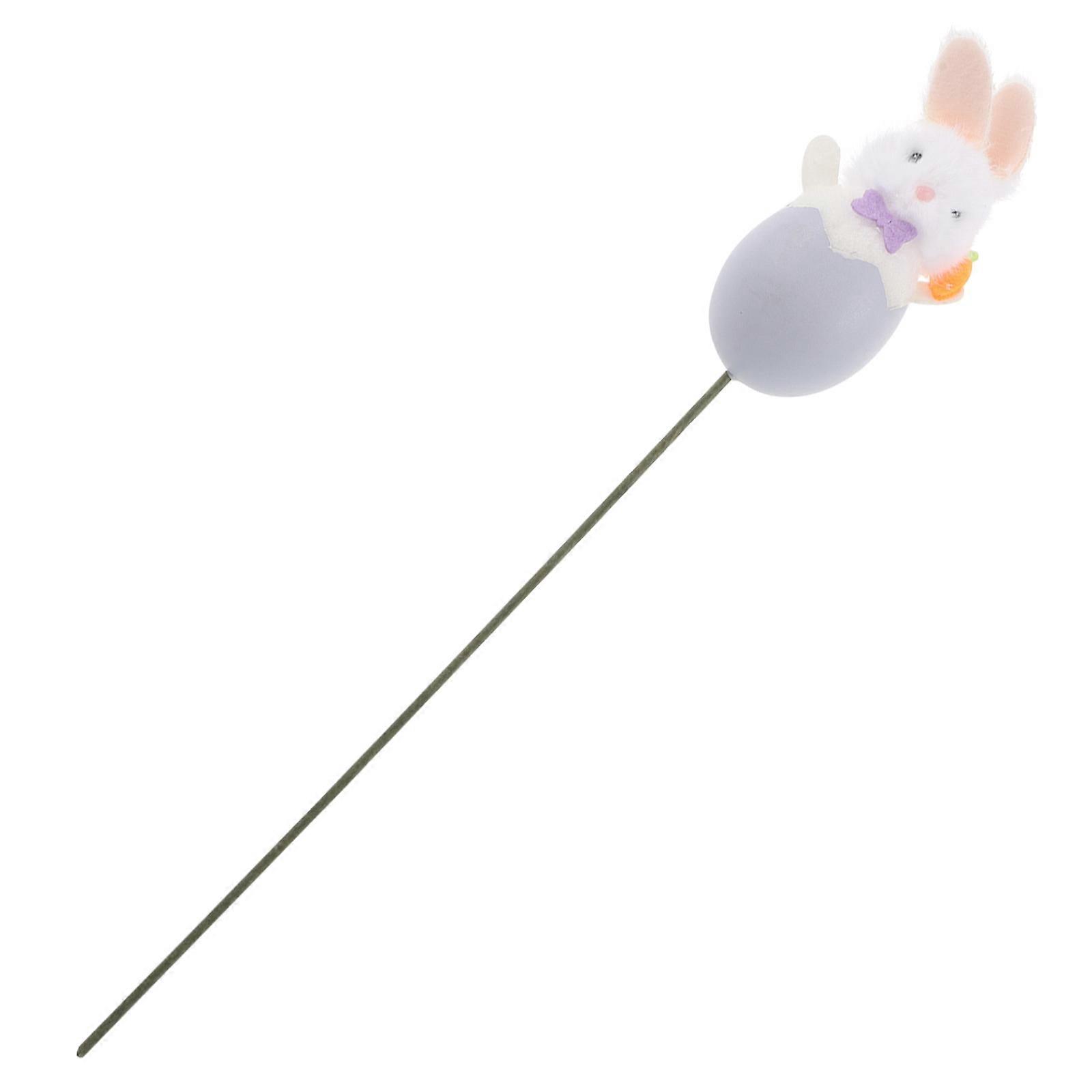 Easter Artificial Flower Picks with Bunny & Egg Stems, Violet Easter Branches for DIY Floral Arrangements, Reusable Bouquet & Centerpiece Supplies