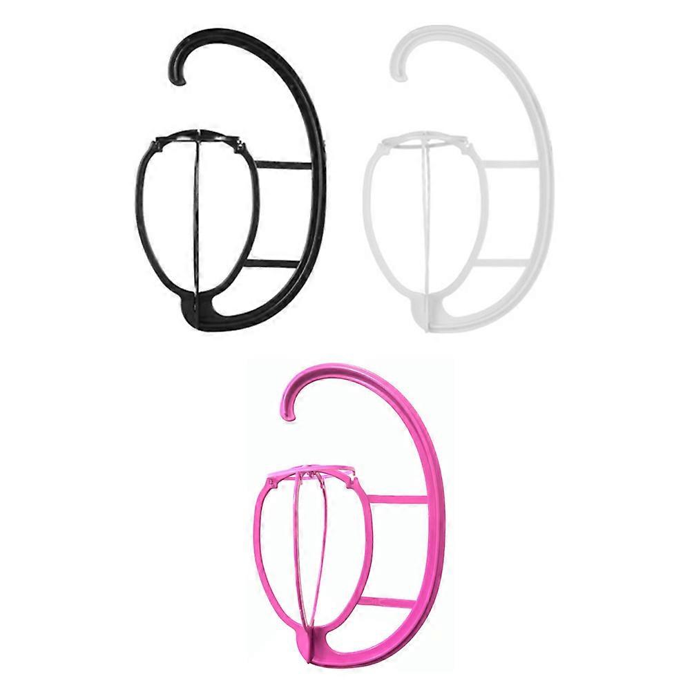 ウィッグディスプレイラックヘアピースホルダーヘアサロン用ピンク3個