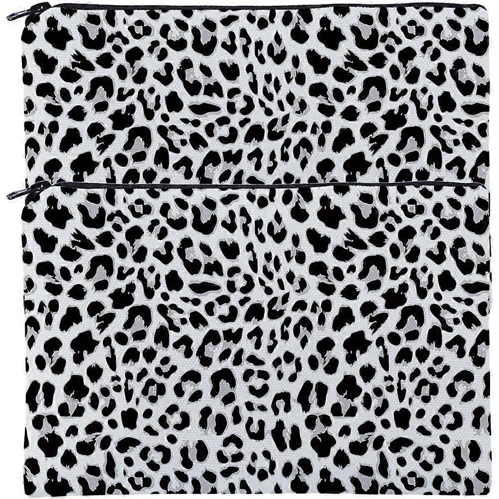 Make Up Pouch Leopard Makeup Bag Travel Convenience Portable Design Rectangular 2Pcs