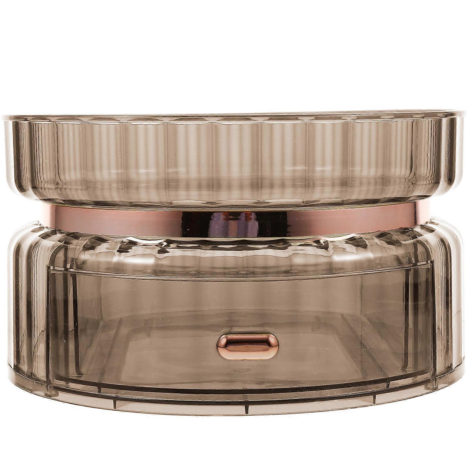 Perfume Storage Stand Rotating Cosmetics Organizer Space Saving For Bedroom Round Base Grey 9.82X9.82X5.74in 1Pack