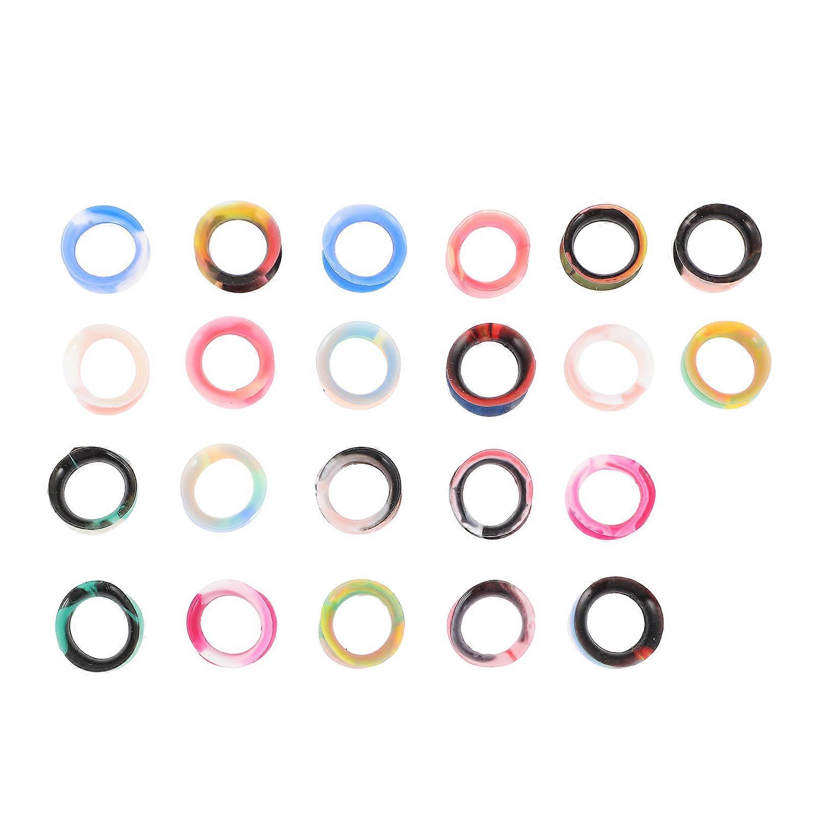 طقم قياس الأذن أنفاق سدادات اللحم المرنة للمبتدئين في المكتب 10 مم سيليكون 11 زوجا