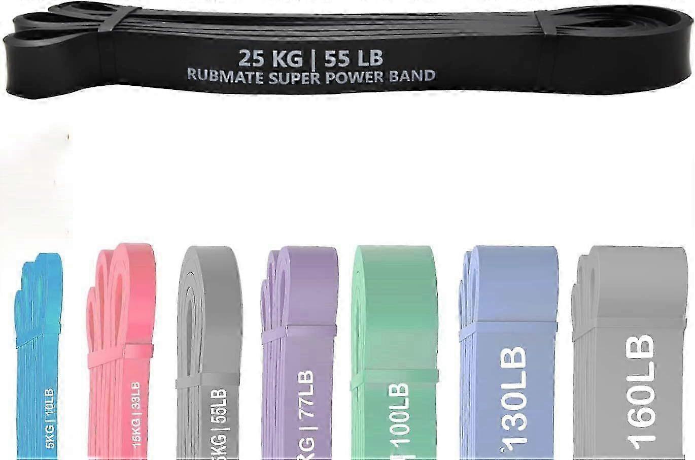 Pull Up Assistance Band, Strength Heavy Duty Stretch Lp fr Pwerlifting, Stretching, Mbility Wrkut, Warm Up, Recvery, Serius #03 Black - Single