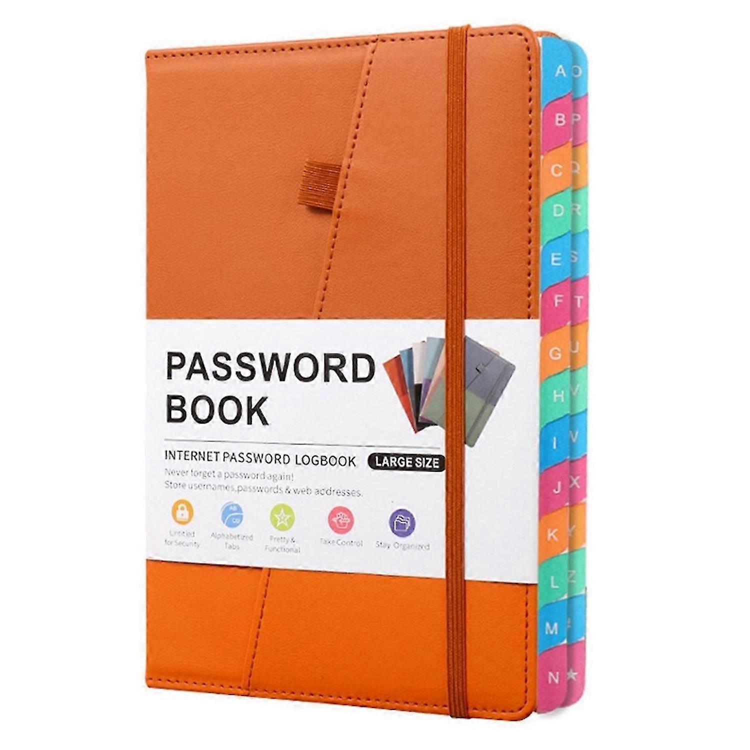 Password Keeper Book with Colorful Alphabetical Tabs and Two Bookmarks, for Seniors 8.4X5.9Inch, Int