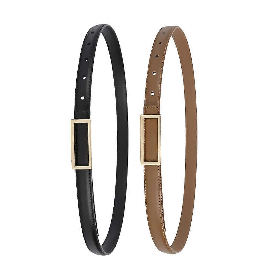 Here's a polished and professional product description based on the title you provided:
**2PCS PU Thin Belt for Women – Minimalist Waist Belts