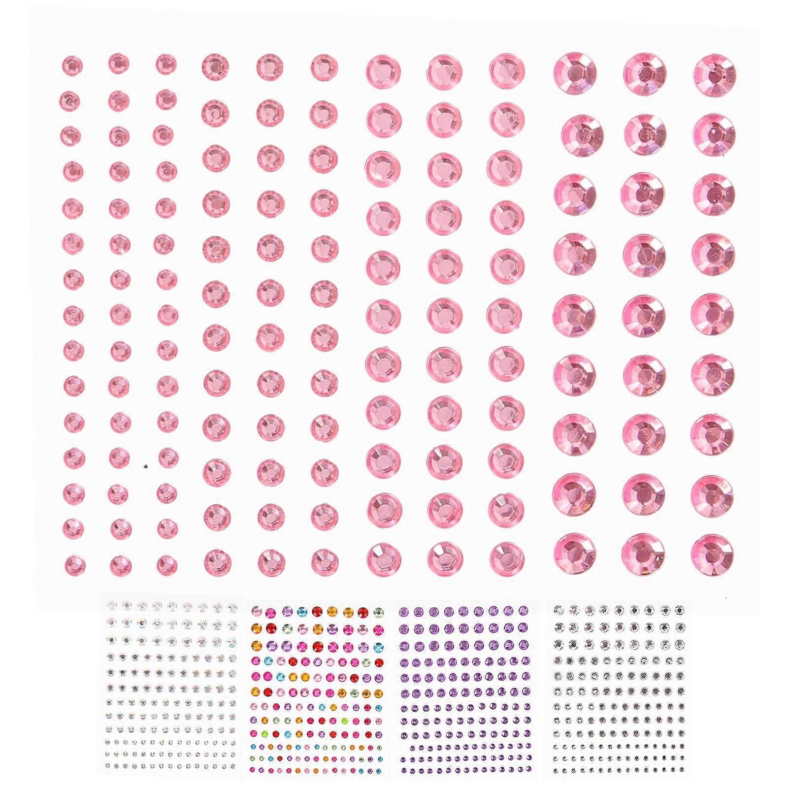 Face Rhinestones Stickers Resin Bling Stickers Transparent Face Art Women 5 Sheets