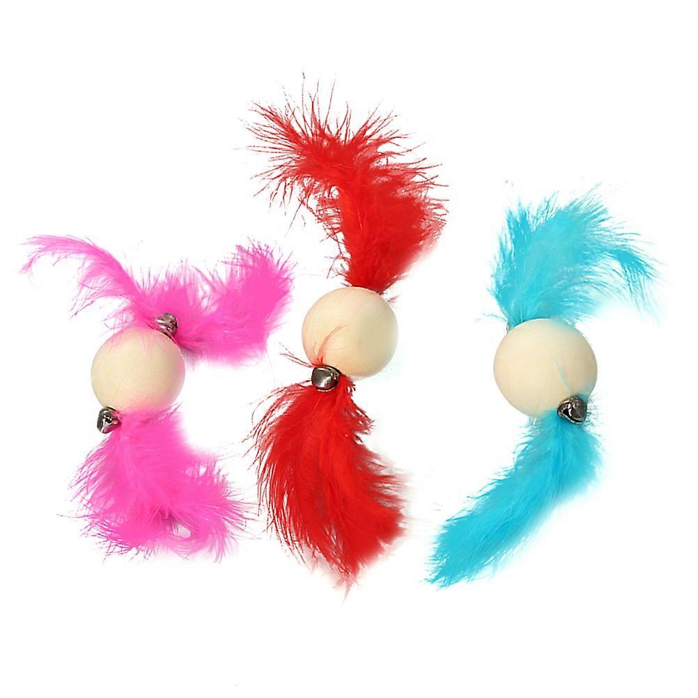 Kitten Teaser Toys Ball Shape Pet Interactive Toy Reduce Boredom Home Use 3Pack
