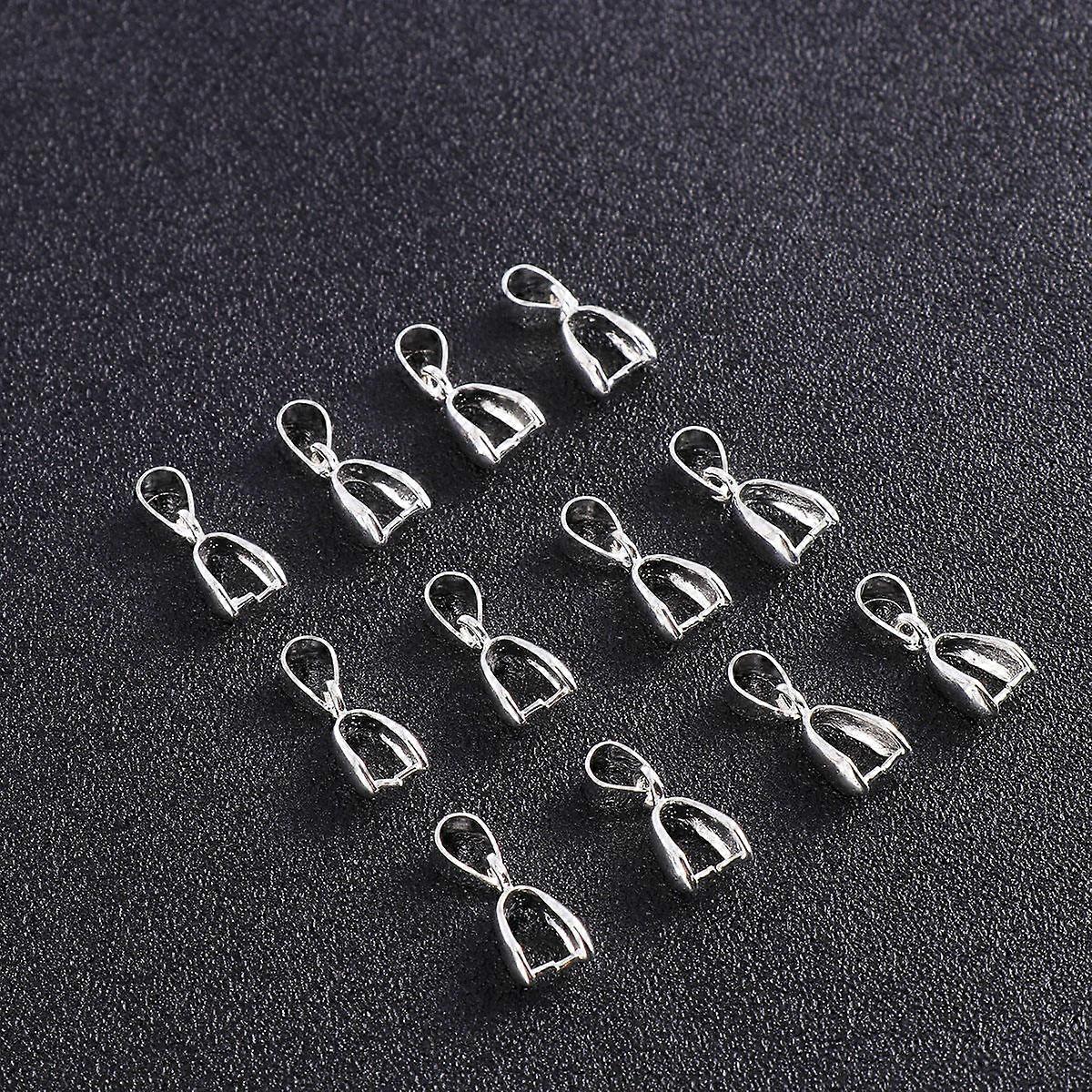 قرصة كفالة قلادة موصل قلادة النحاس مشبك DIY الملحقات لؤلؤ المجوهرات صنع الفضة 20 مم 50 قطعة