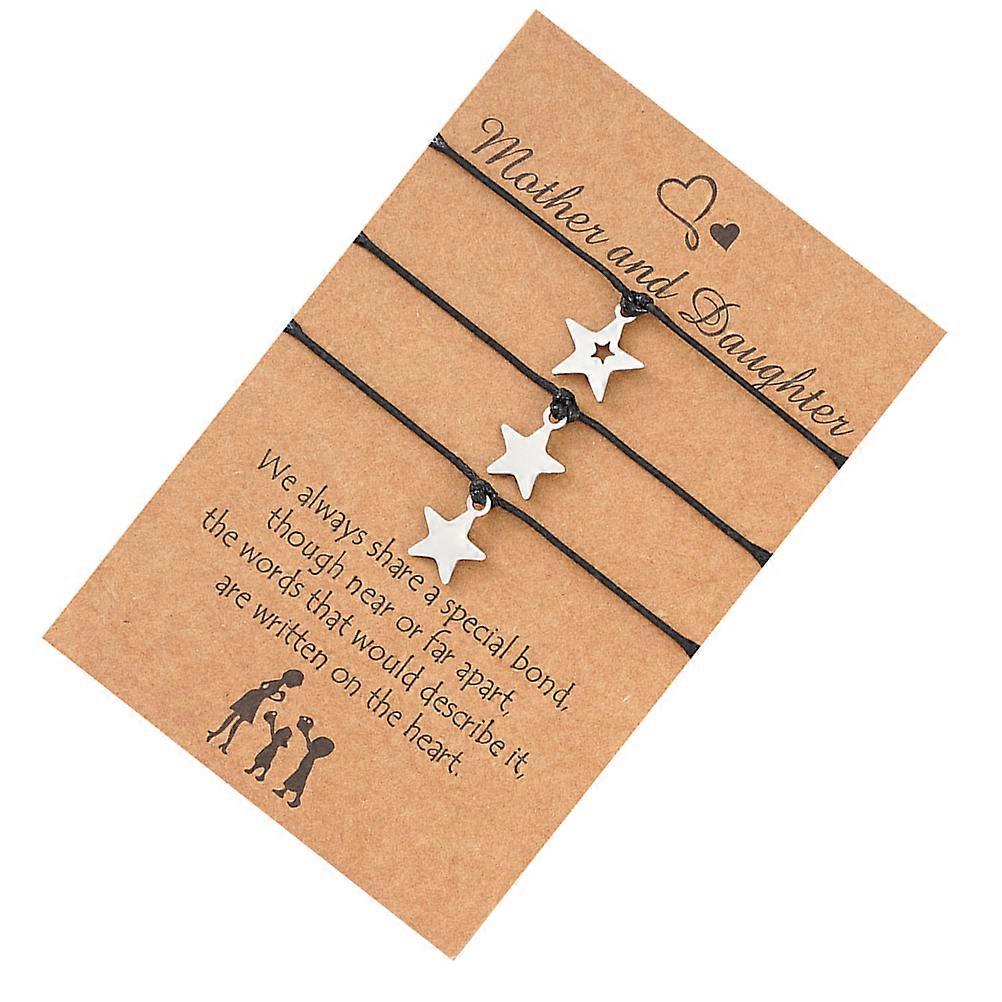 Matching Bracelets Mom Daughter Daily Dressing Accessory Wax Thread 30x1.5cm 1 Set