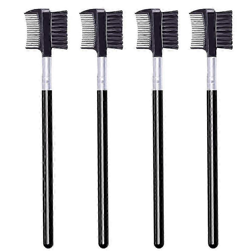 4 PCS Eyebrow Brush and Comb, Makeup Eyelash Comb, Portable Spoolie Brushes for Eyelashes Applying and Grooming