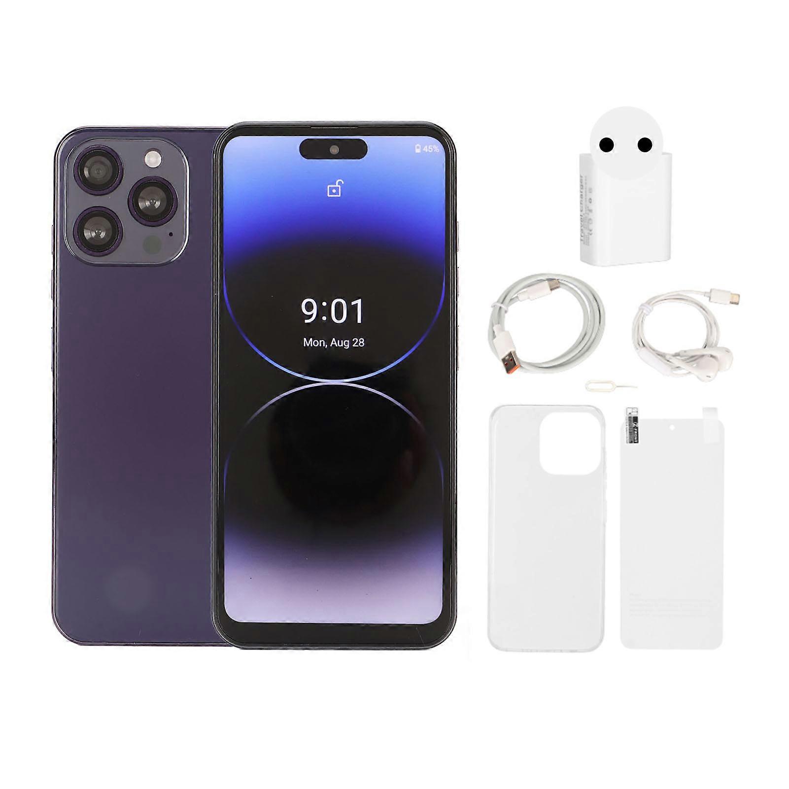 Unlocked 4G Smartphone - 6.7" HD Screen, 8GB RAM, 256GB ROM, 32MP Camera, Android 12