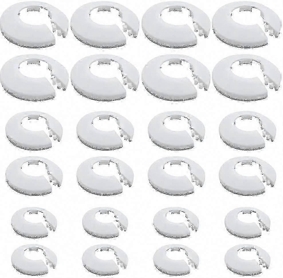 (24 حزمة) أطواق الأنابيب البلاستيكية البيضاء - أغطية أنابيب المبرد وحواف الجدار لسهولة التركيب