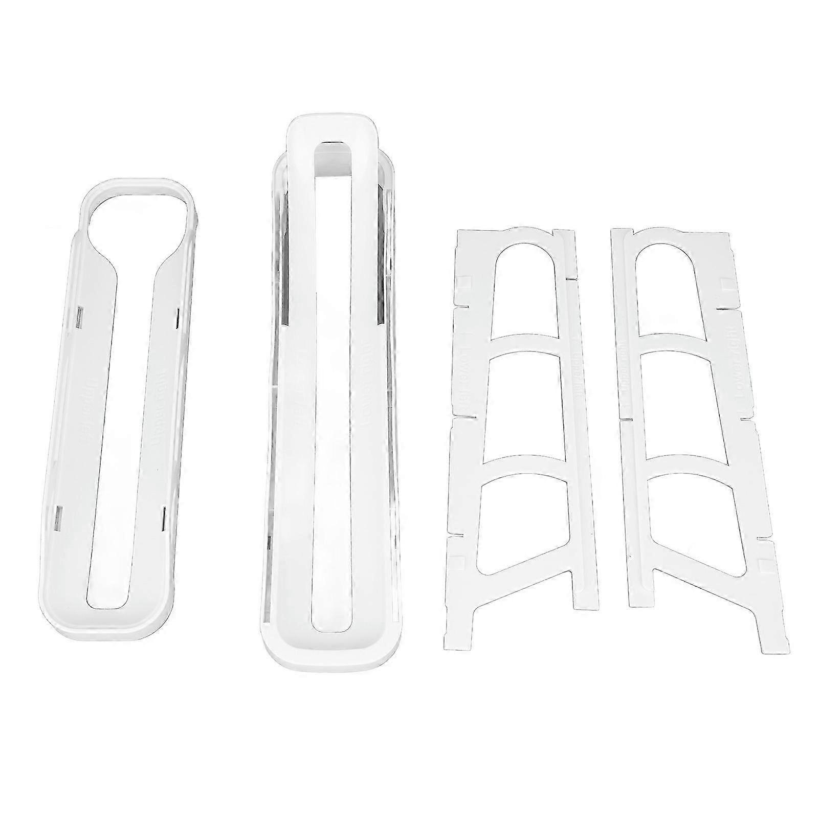 2 Tier Space Saving Automatic Rolling Egg Dispenser for Refrigerator Countertop White