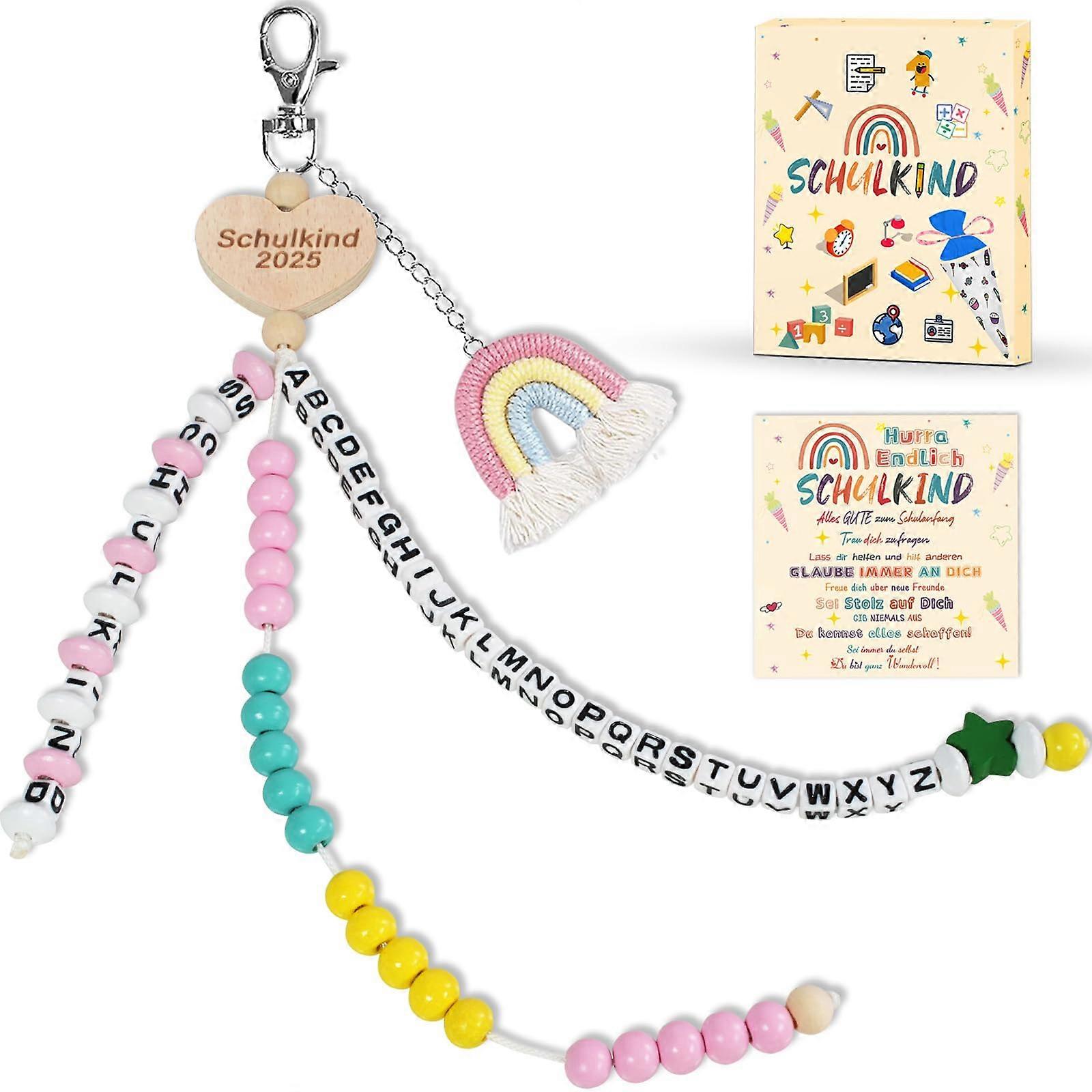 Calculation Chain Gift for First Day of School, Lucky Charm Keyring with Greeting Card and Gift Box for Kids