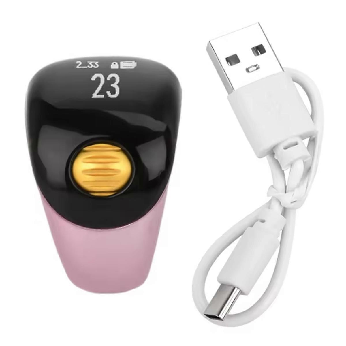 Portable Ring Type Ball Finger Counter Type C Rechargeable Adjustable OLED Screen Mini Counter with Battery Display B