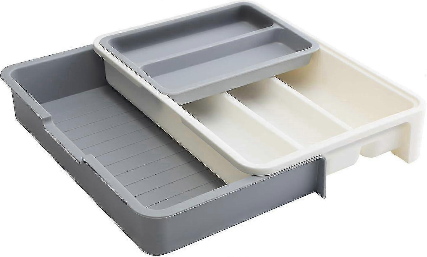 Expandable Adjustable Silverware Drawer Organizer with 7 Compartments, BPA Free Kitchen Cutlery Insert