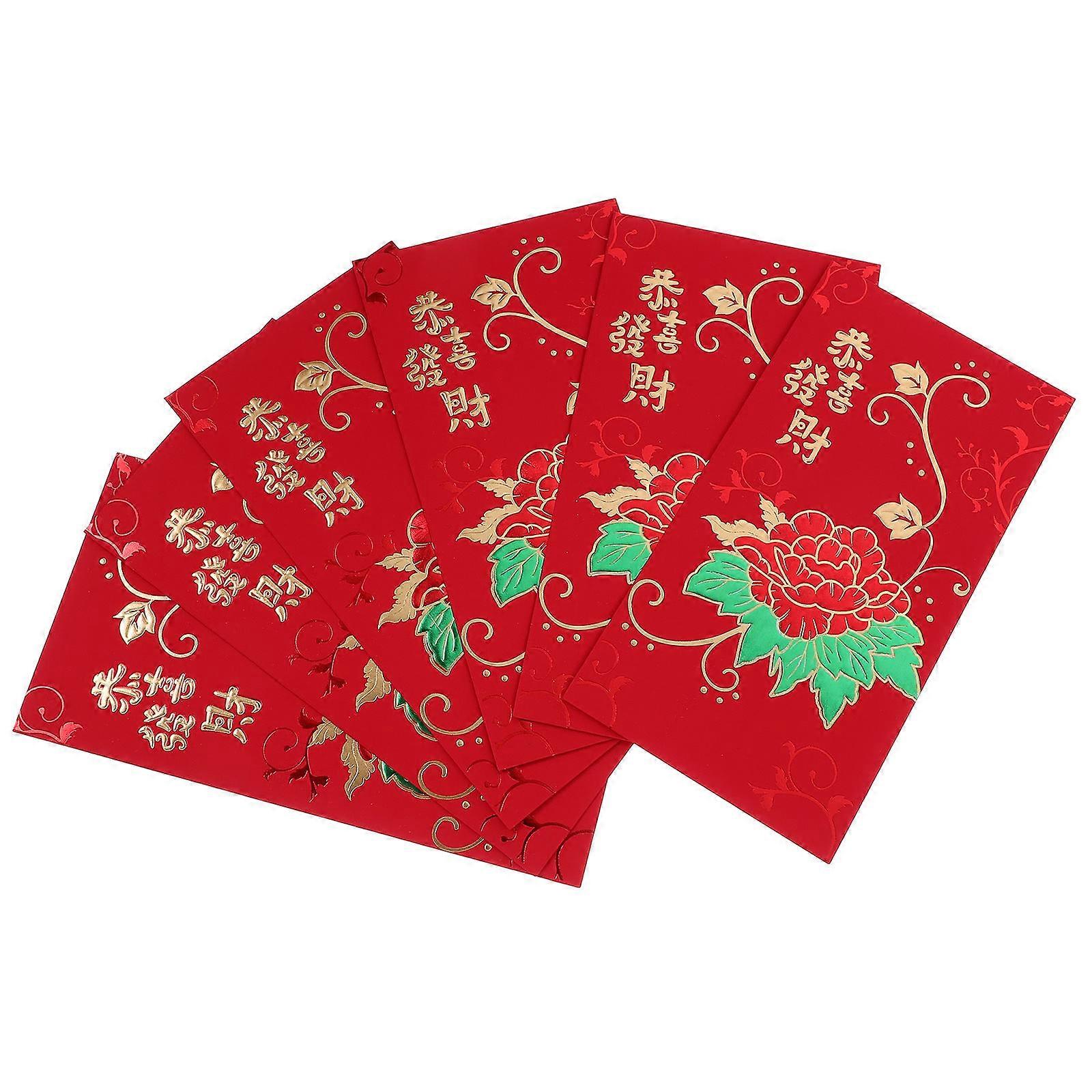 Spring Festival Red Packet Chinese Style Red Envelopes Housewarming Family Friends 6Pcs