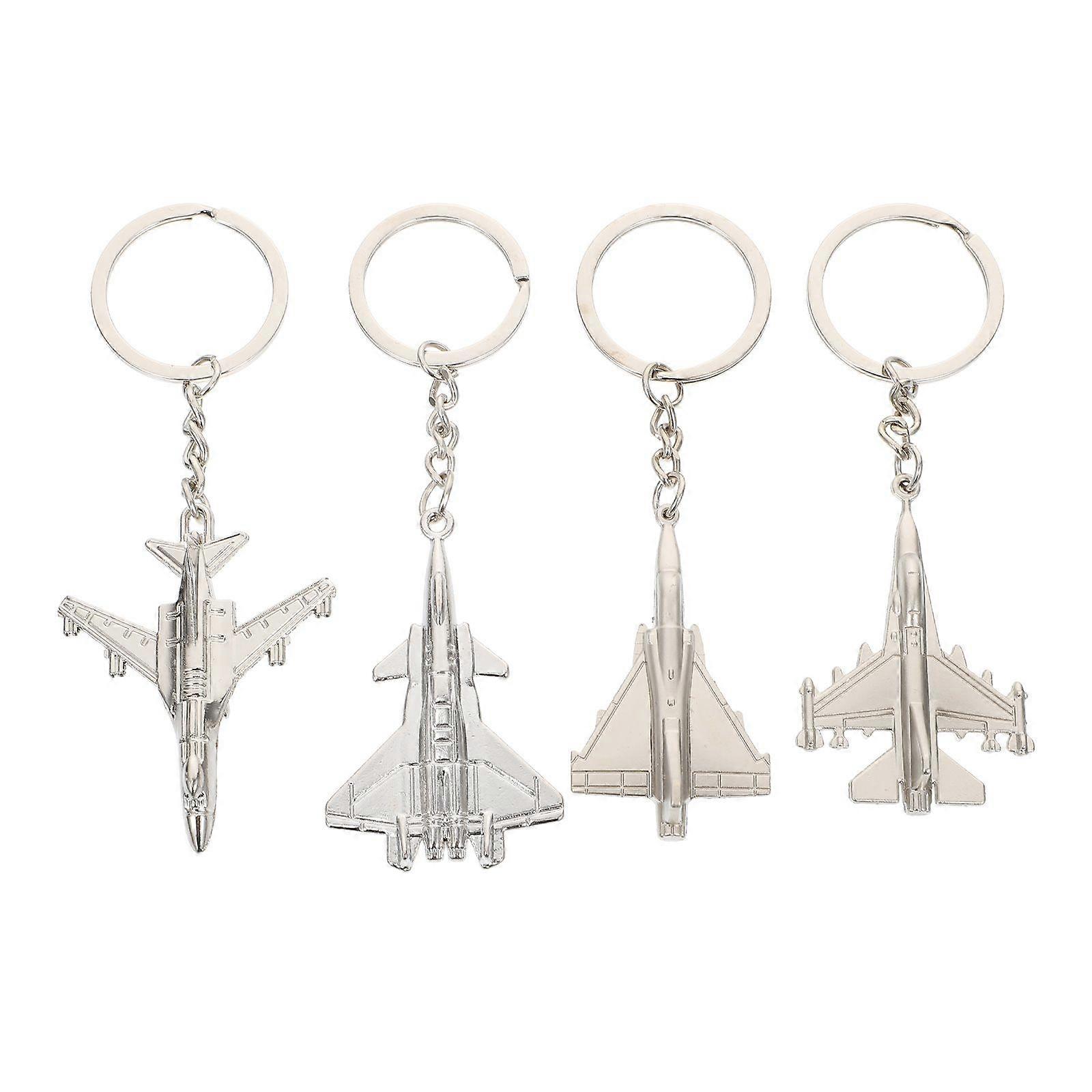 4pcs Creative Airplane Shaped Keyholder Pendants DIY Bag Keyholder Pendants Random Style