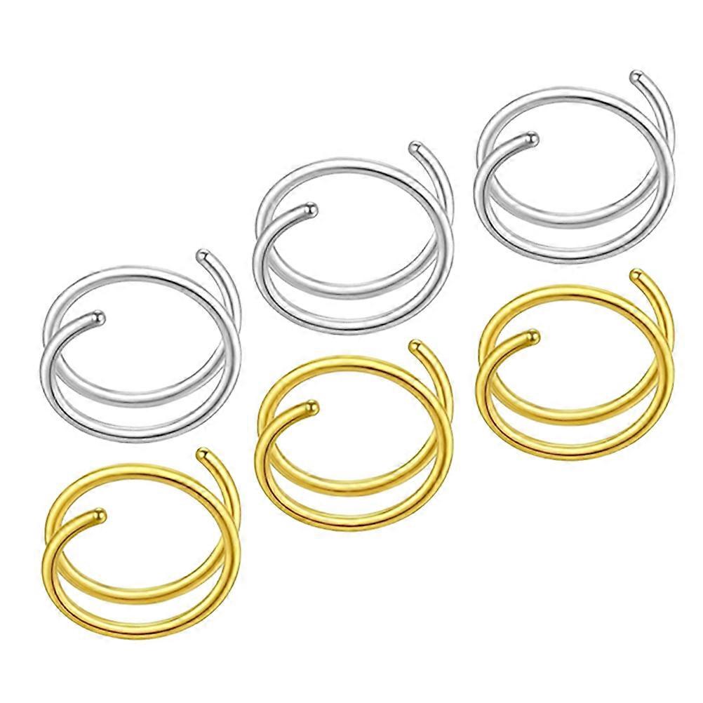 6pcs Spiral Nose Rings for Women, Decorative Helix Hoops, Skin Friendly & Durable for Daily & Party Wear