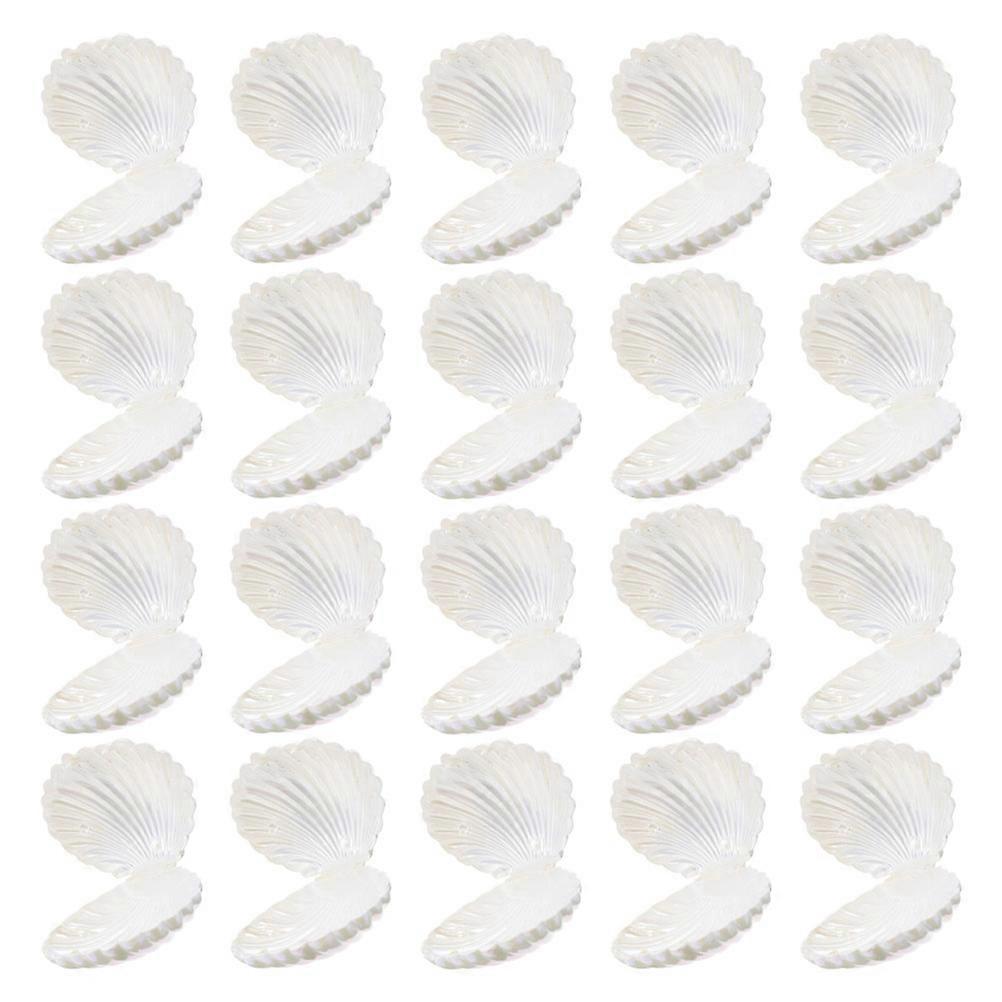 Seashell Candy Boxes Pearl White Storage Holders 9.10X7.70X4.50CM Gift Packaging 20Pack