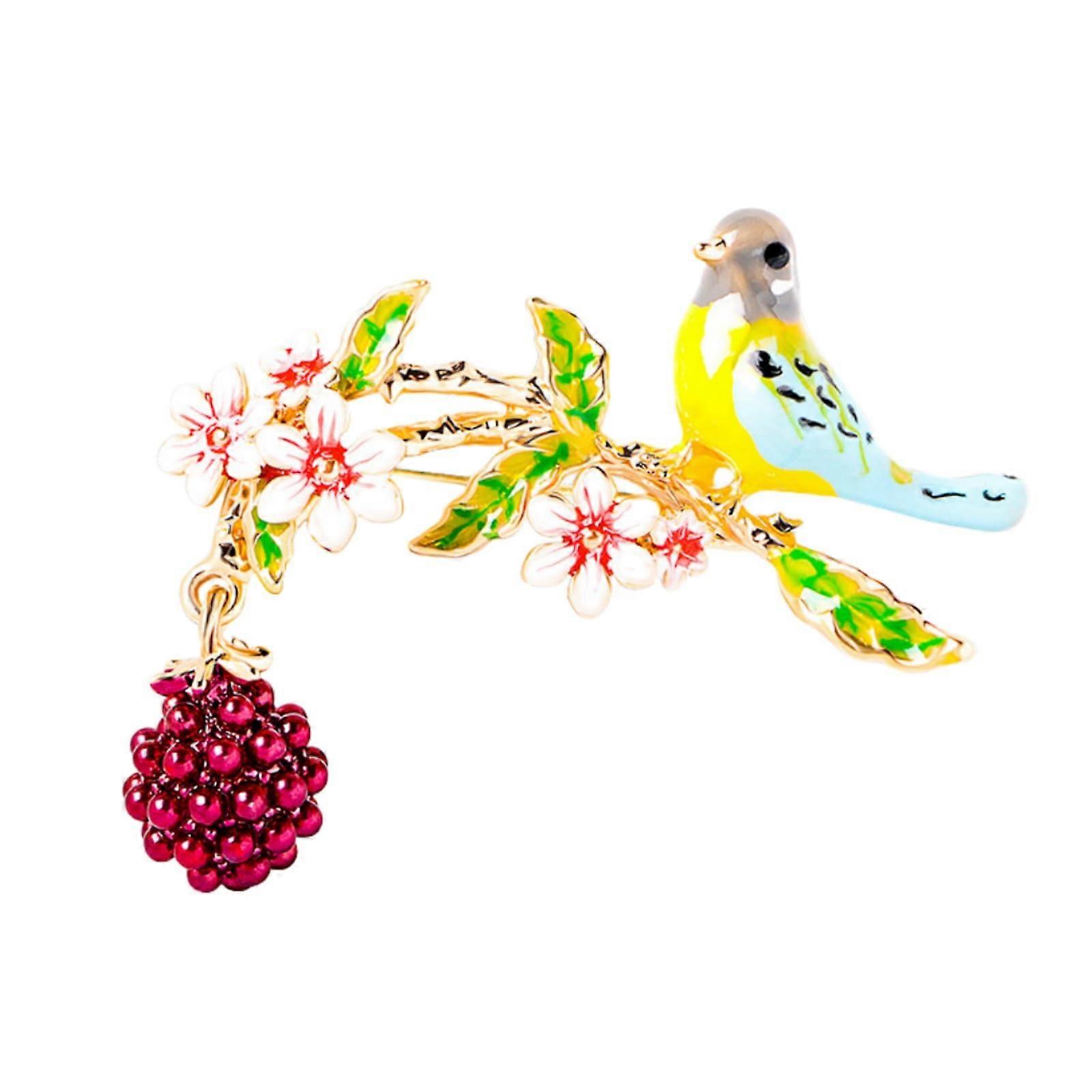 Brooch 1 Piece Raspberryshaped Bird Brooch Alloy Corsage Costume Accessory Pin Blue