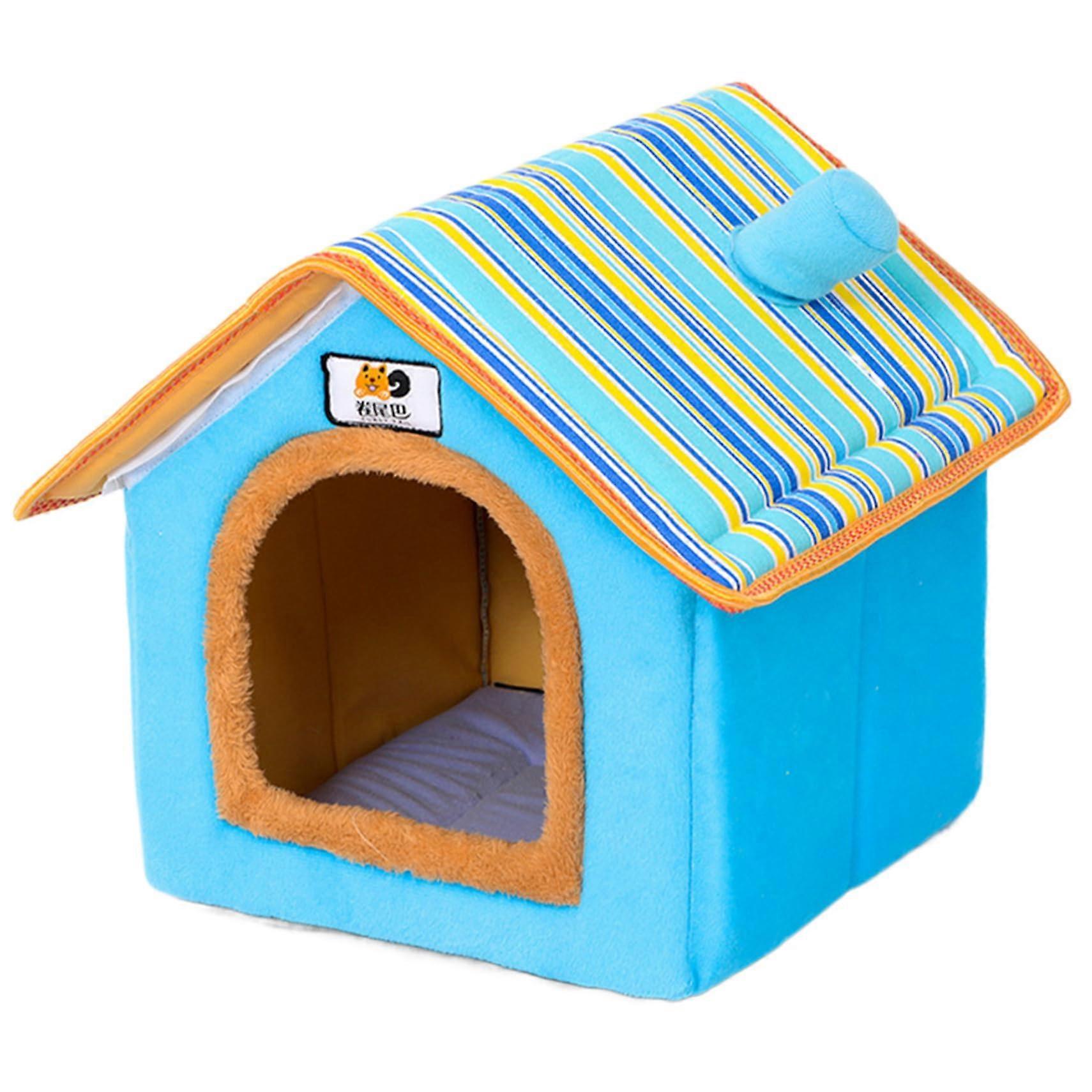 Warm Plush Dog House with Cushion, NonSlip Base, Removable for Small Medium Pets