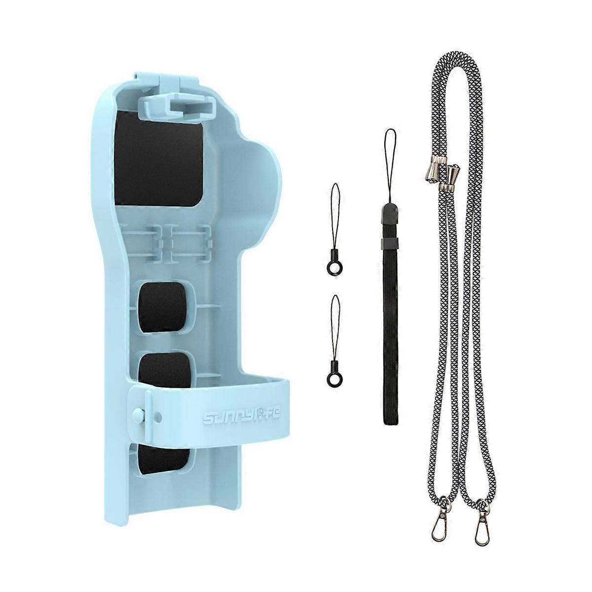 for 3 Protective Case Camera Lens Screen Anti-Fall Upper Cover Storage Bring Rope Accessor Blue