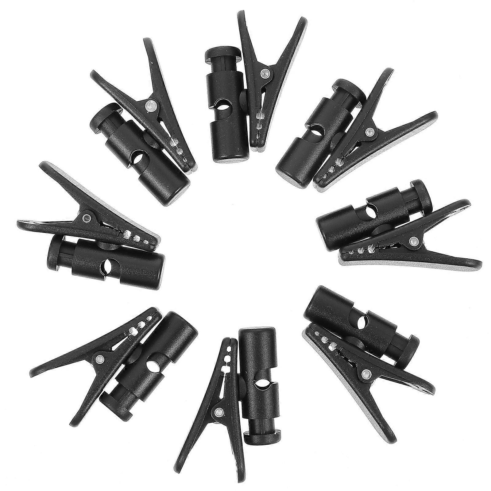 8Pcs Collar Headphone Cable Clamps Durable Headphone Cable Clips (Black)