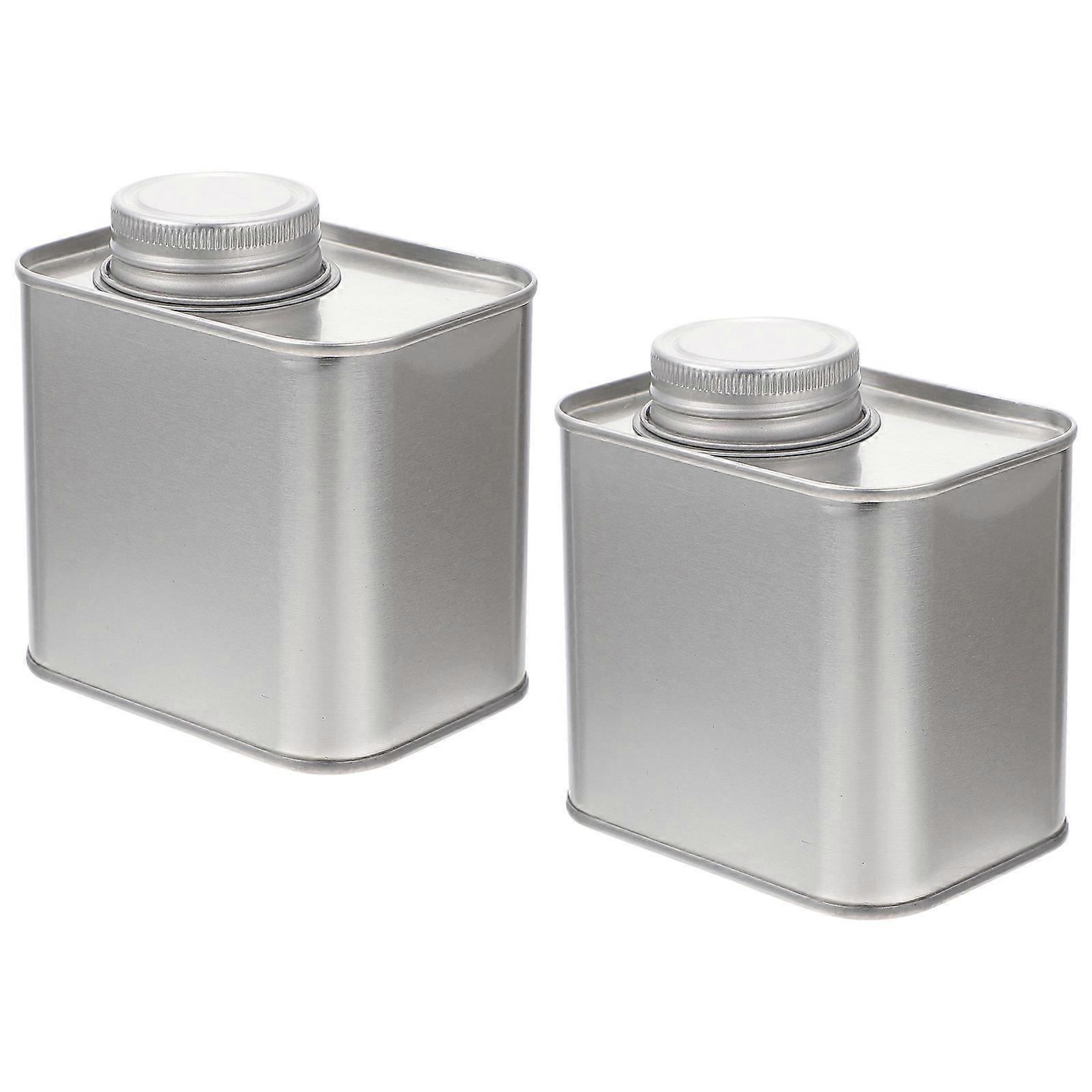 2Pcs Tinplate Tea Storage Containers Practical Cans Holders