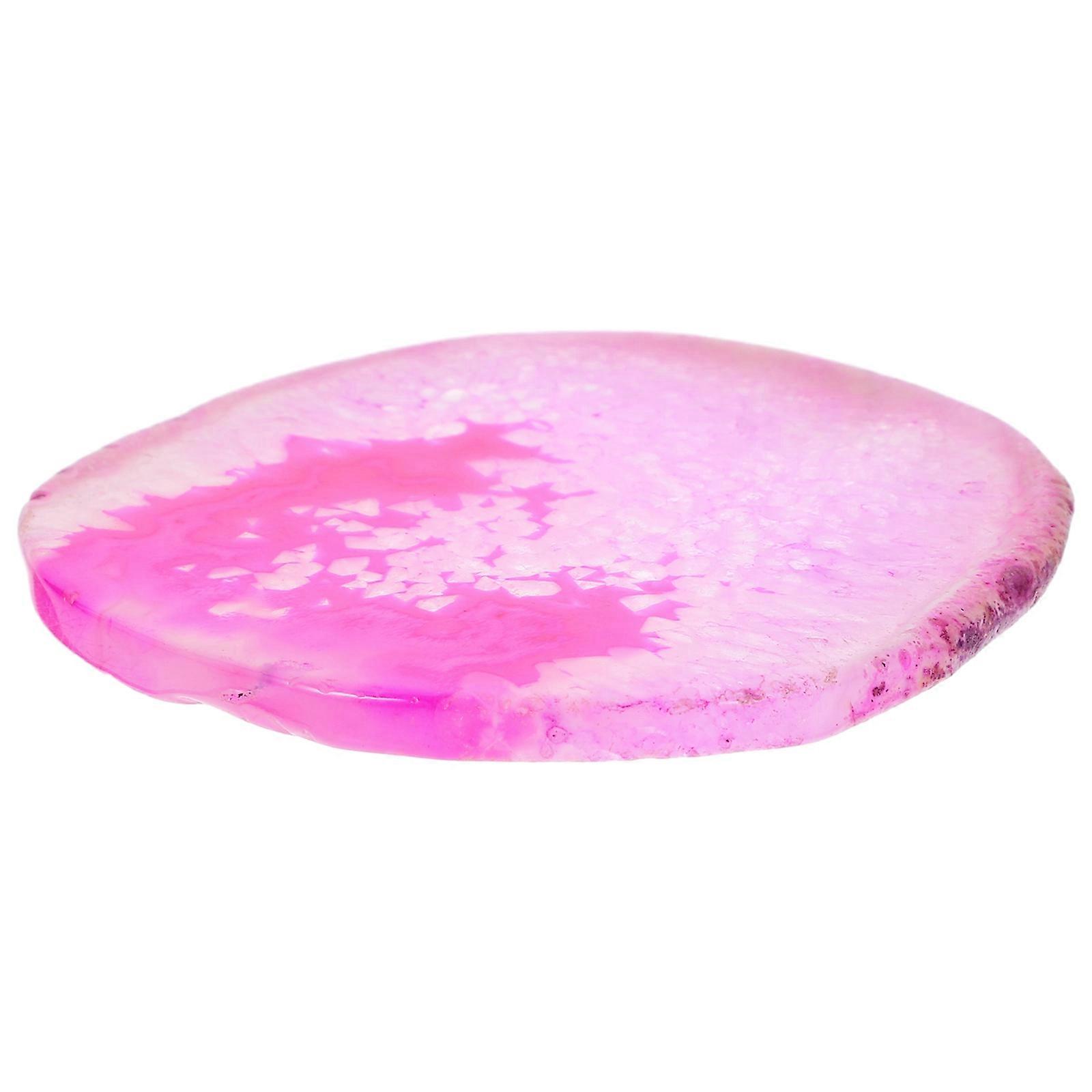 Agate Coasters For Drinks Agate Stone Coaster Modern Design Home Decor Rosy 8x8x0.5cm Heat Resistance Non-Slip Protect Tabletop 1Set
