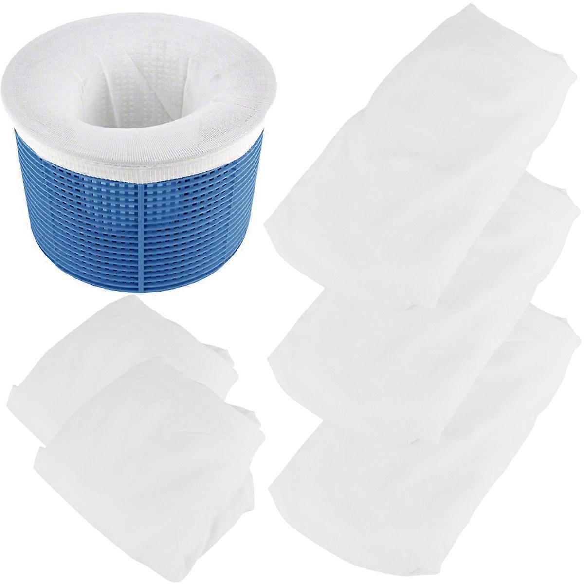 Pool Filter Trap Durable Elastic Cotton White For Swimming Pool Owners 5Set