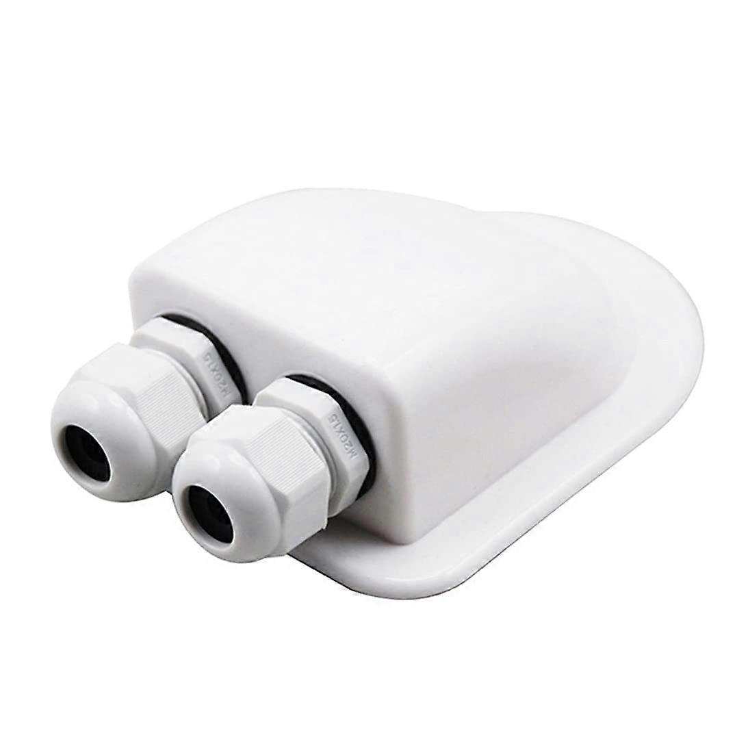 Double Cable Entry Box for Solar Panel Roof - RV Yacht Caravan Cable Entry Box with 2 Holes for Easy Installation