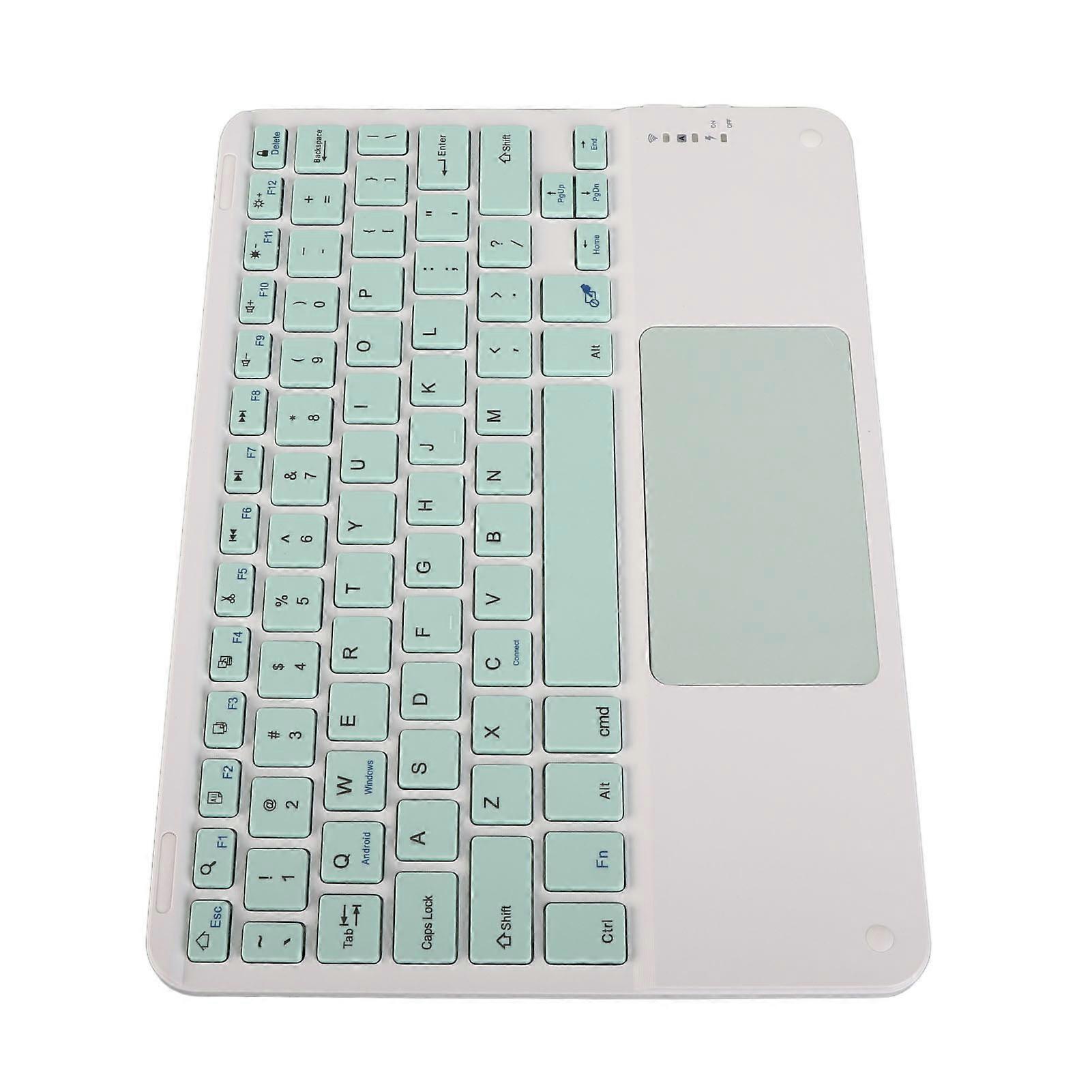 Bluetooth Keyboard with Touchpad 78 Keys Ultra Slim Silent Portable Wireless Keyboard for Smart Phones Tablets Laptops Green 