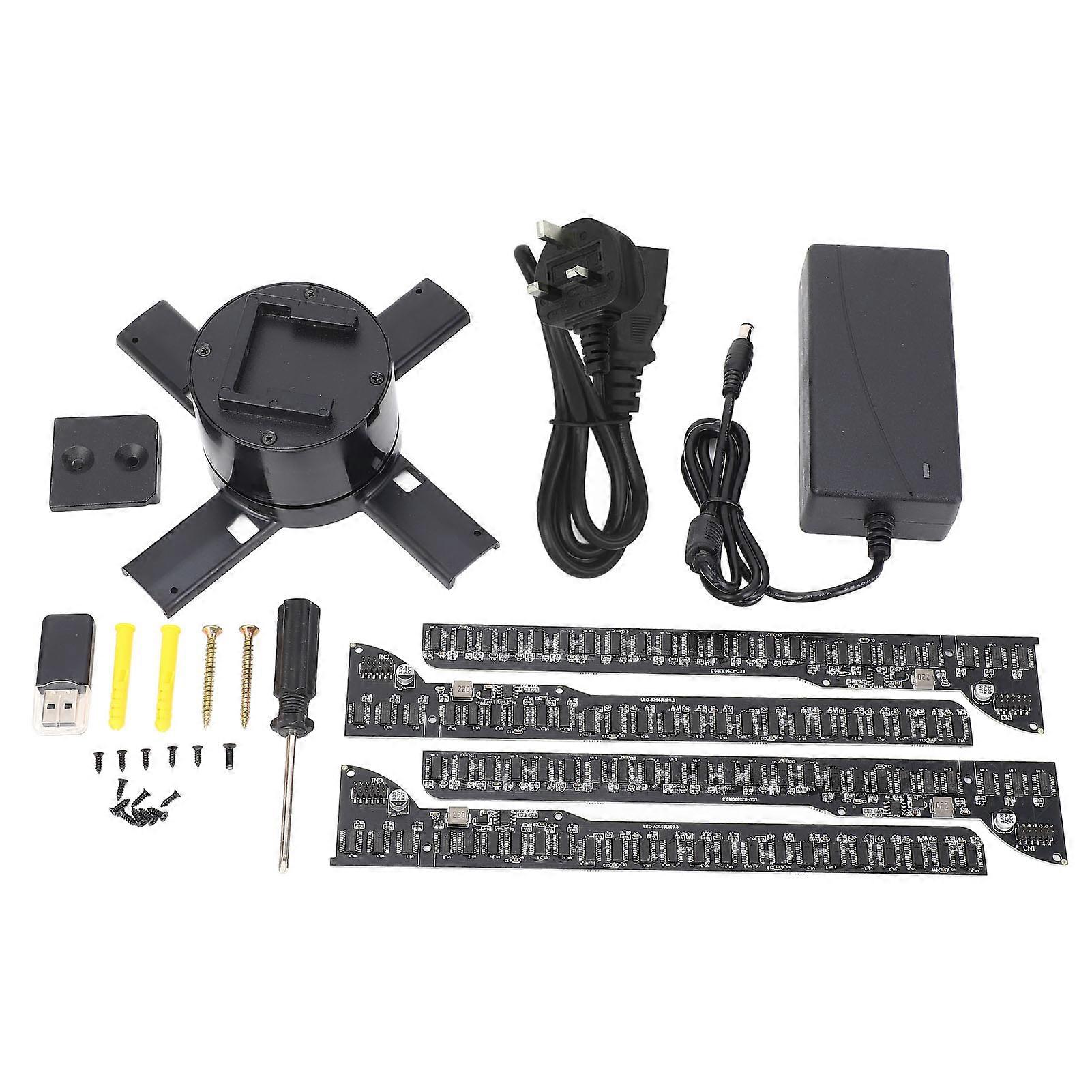 45cm 3D Hologram Fan 4 Blades 3D Holographic Projector Advertising Display with 512 LED Beads and 8GB Memory Card for Party Bar