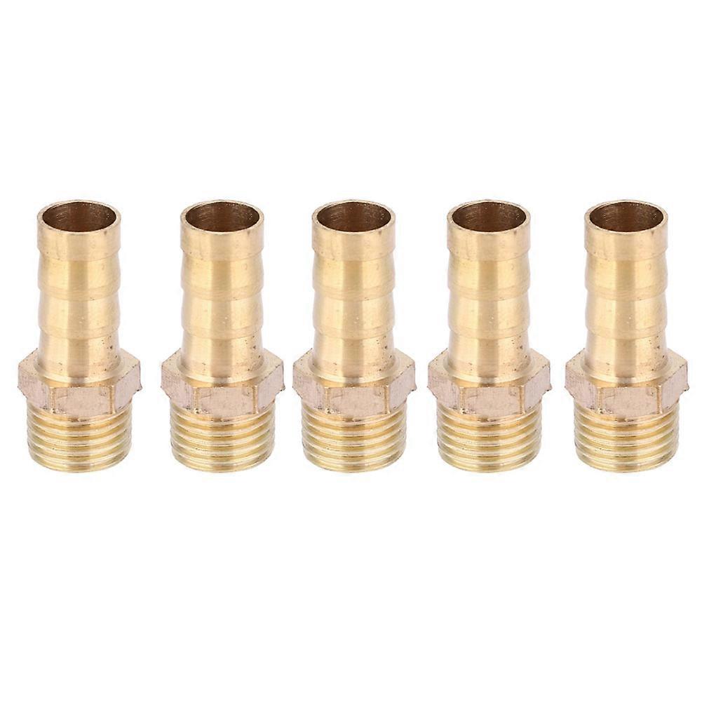 5pcs G1/4 Male Thread Barb Connector Brass Pipe Fitting Connector Joint for Gas Liquid10mm