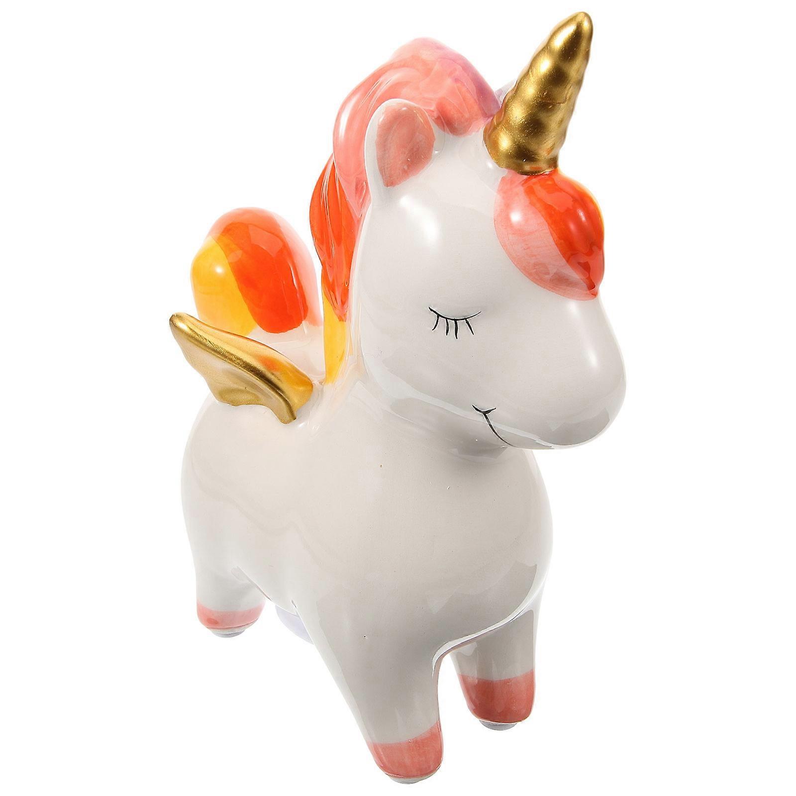 Ceramic Unicorn Piggy Bank Cute Coin Container for Birthdays, Holidays, and Savings Safe Design for Home Decor and Travel Fund