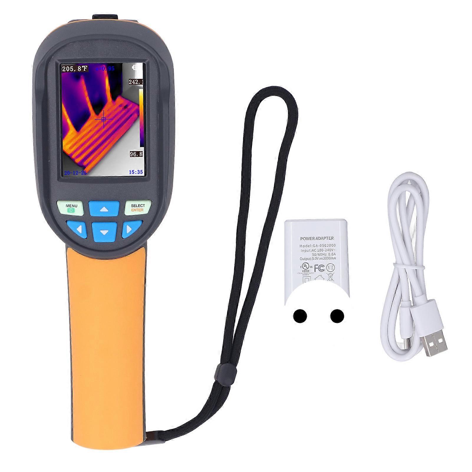 2.8in Infrared Thermal Imaging Camera Handheld Thermal Imager Water Pipe Leaking Detector 120x90 ‑20 to 550℃ EU Plug 100‑240V