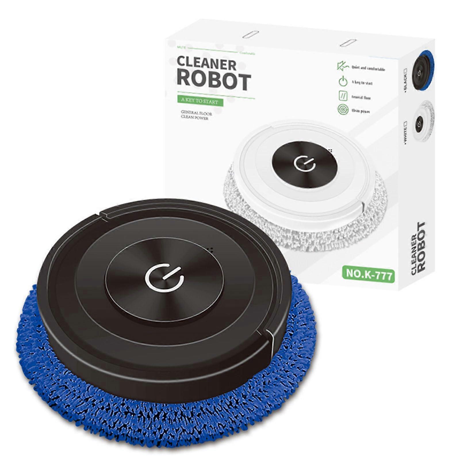 Rechargeable Intelligent Robot Vacuum Cleaner Automatic Mopping Cleaning Rechargeable Mop Machine. Black
