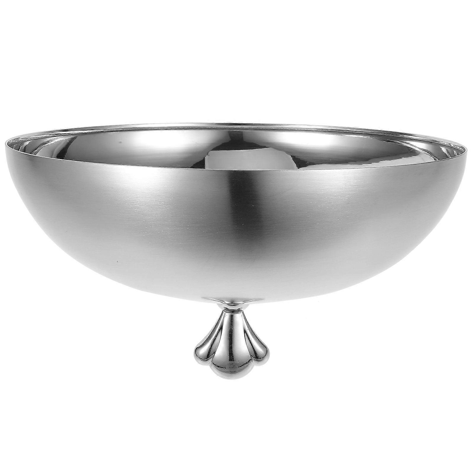 Dish Cover Round Smooth Handle Deform-Resistant Silver 22.5X22.5X11CM 1Pcs