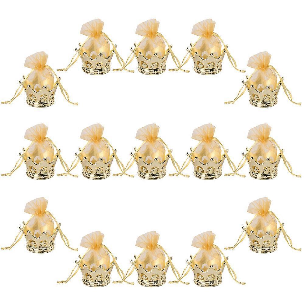 Golden Gauze Candy Bags Wedding Sweets Bag Anniversary Celebrations 15Pcs