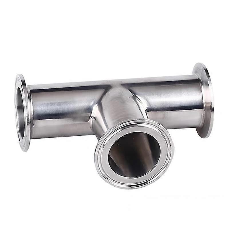 Sanitary Ferrule 19108mm OD 304 Stainless Steel Tri Clamp 3Way Tee Pipe Fitting 1.54in