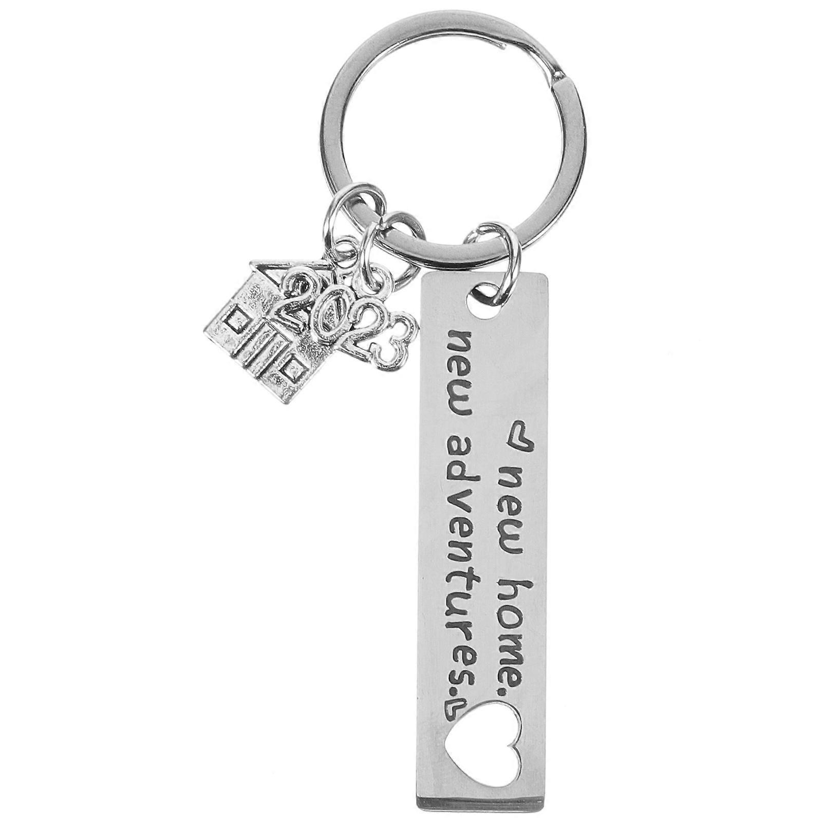 Stainless Steel Home Keychain Unique Housewarming Gift Key Ring for Adventures Practical Bag Ornament Durable Keepsake for Homeowners Moving