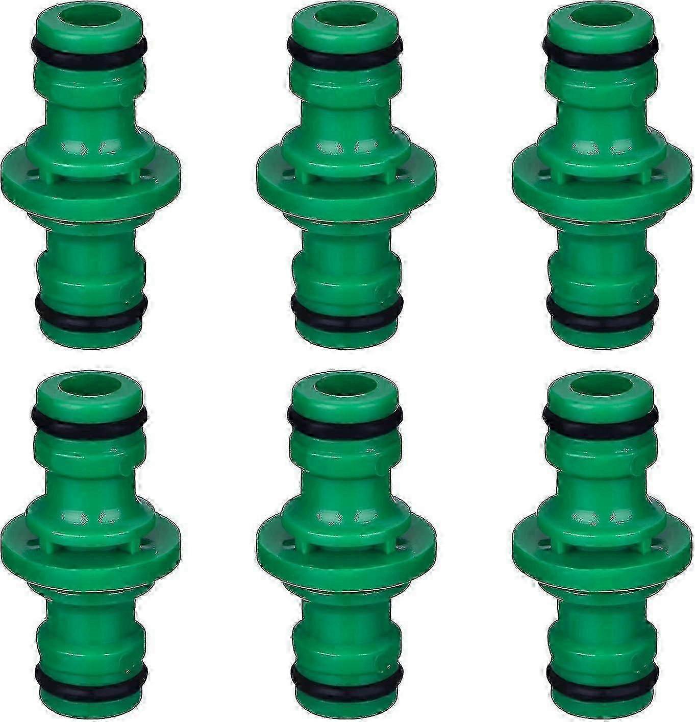 ガーデンホースチューブ(緑)、VEBTlesを接合するための6ピースダブルオスパイプコネクタパイプ継手