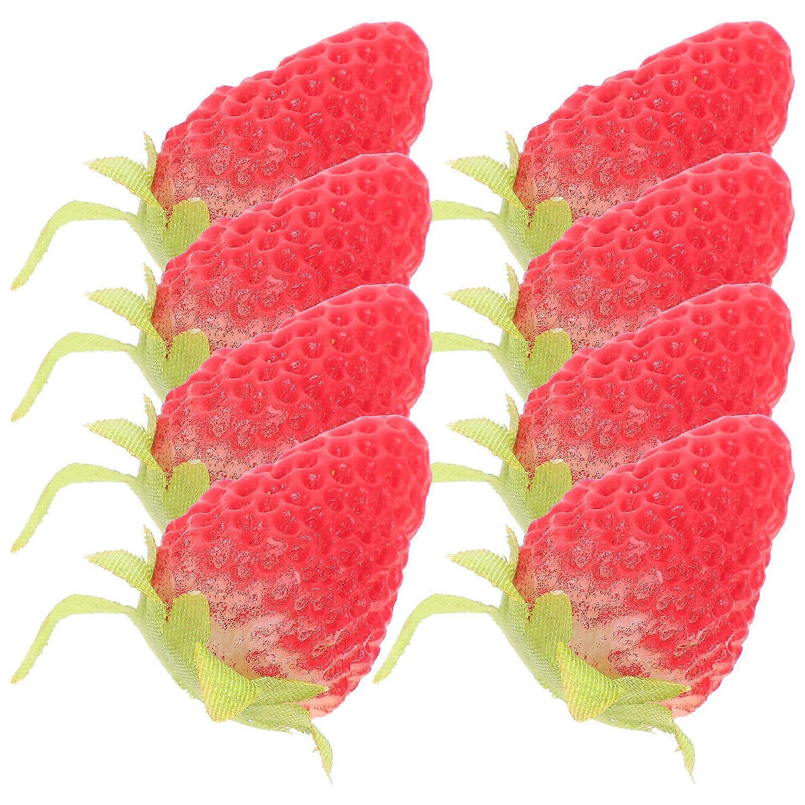 Half Strawberry Model 10Pcs Multi Color for Playing PVC Artificial Decoration