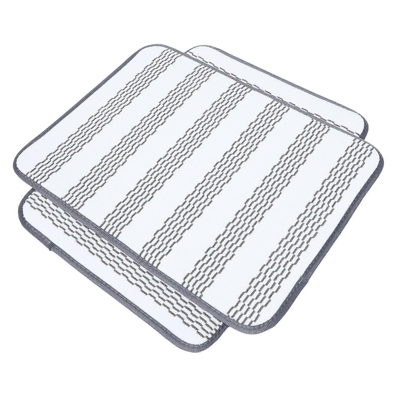 2pcs Absorbent Kitchen Drying Mats with Non Slip Base and Hanging Loop for Dishes, Utensils, Pots, and Pans