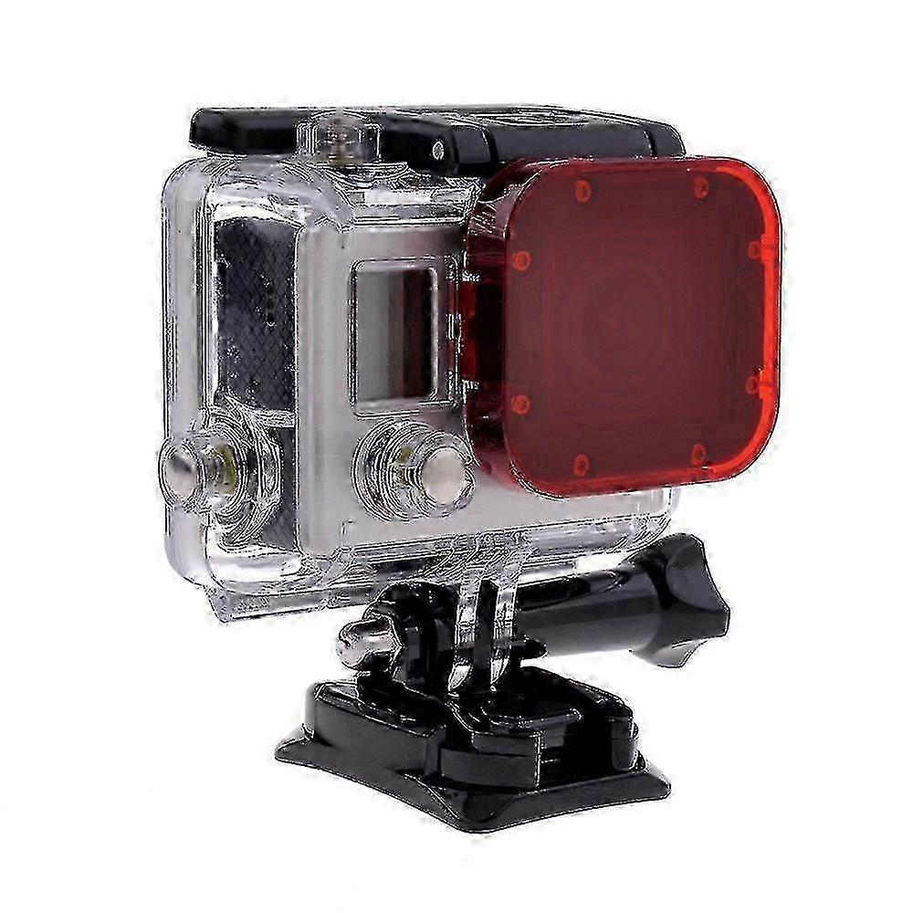 GoPro Hero 3 Filtru subacvatic de corecție a culorilor Snap-On Carcasă de scufundare Roșu autohwy