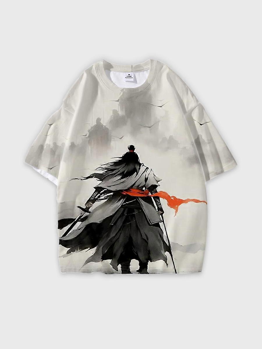 T-shirt round neck Pattern loose short sleeve B834