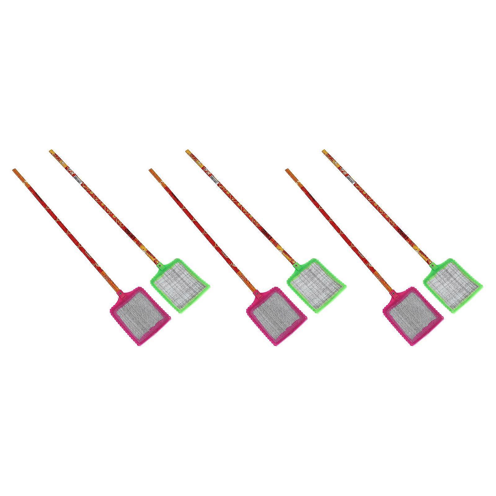 Fly Swatters 6 Pcs Household Tool For Adults Assorted Color Hollow Design Fly Killing